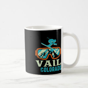 Taza De Café Vail Colorado Mountain Vintage Retro Esquí Y Sn