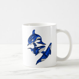 Taza De Café Vaina de 3 orcas tribales