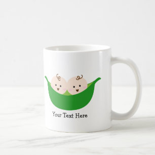 Taza De Café Vainas de guisante gemelas (personalizable)