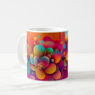 Taza De Café Vajilla Colorida con Patrón Floral Brillante para