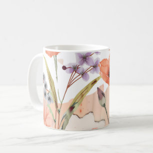Taza De Café Vajilla para beber de terracota flores silvestres 
