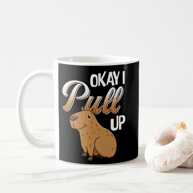 Taza De Café Vale, Tiro hacia arriba Capybara Hydrochoerus hidr (Con donut)