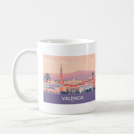 Taza De Café Valencia España Viaje en el Casco Antiguo Pastel