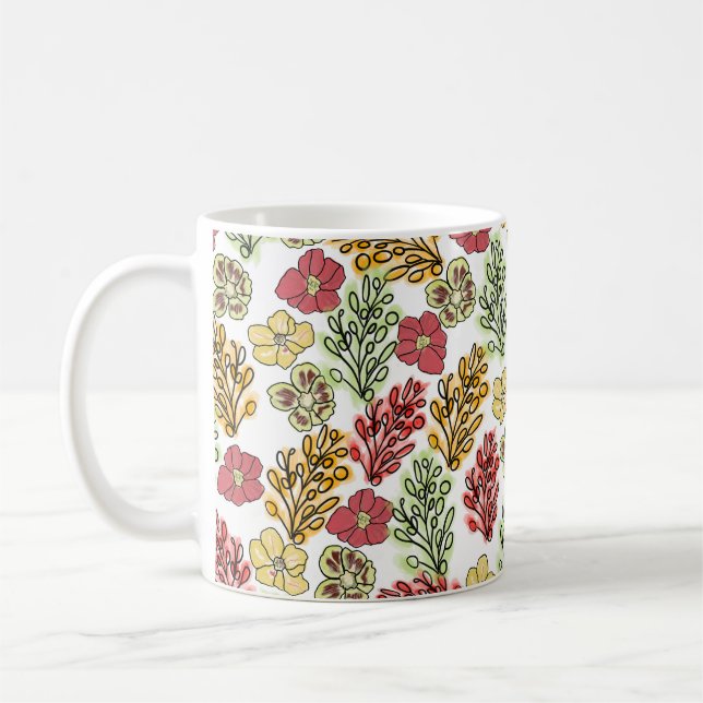 Taza De Café Valencia Floral y vinos españoles   (Izquierda)