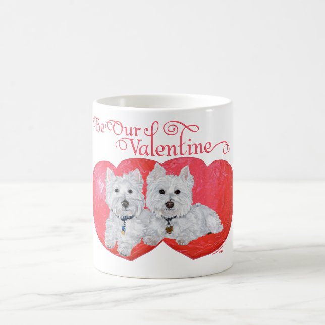 Taza De Café Valentín de West Highland White Terriers (Centro)