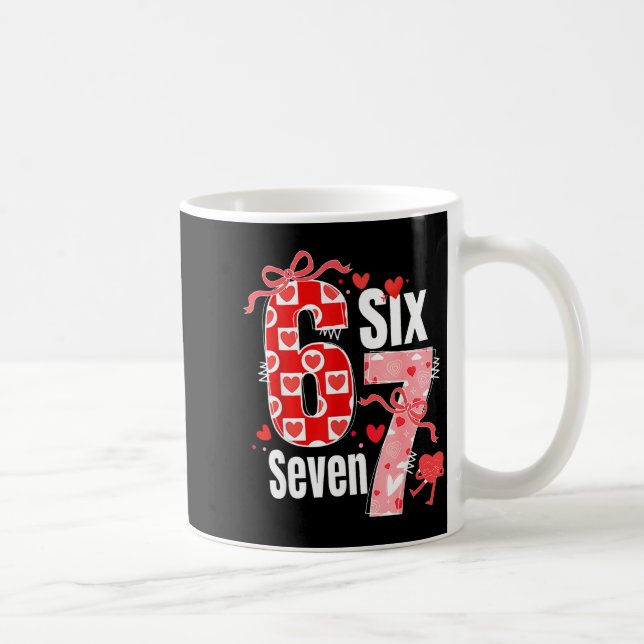 Taza De Café Valentine 67 Six Seven Heart Coquette Bow Valentin (Derecha)