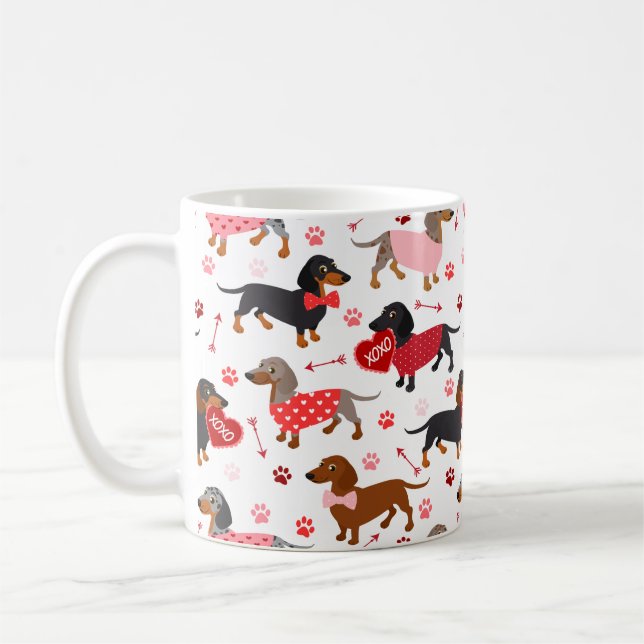 Taza De Café Valentine Dachshund Coffee Mug (Izquierda)