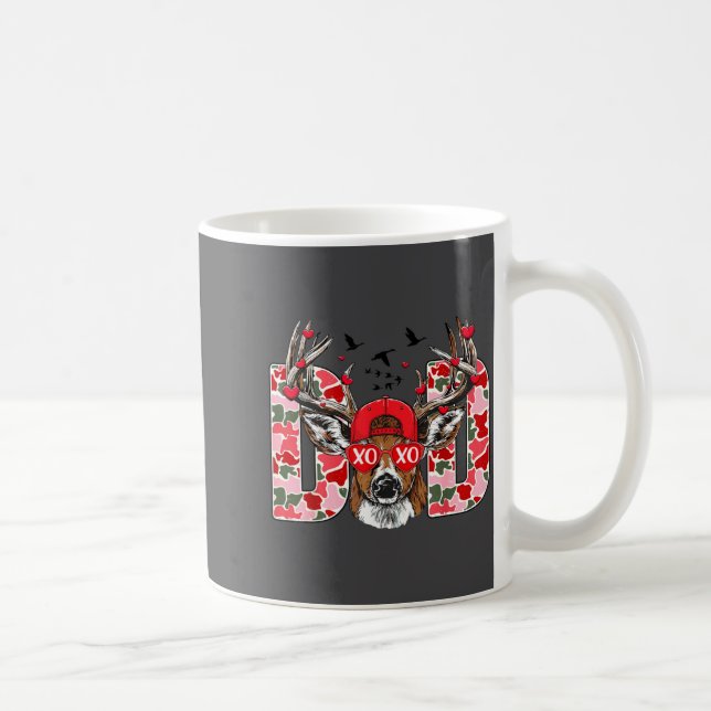 Taza De Café Valentine Dad Camo Deer Buck Hunting Matching Vale (Derecha)