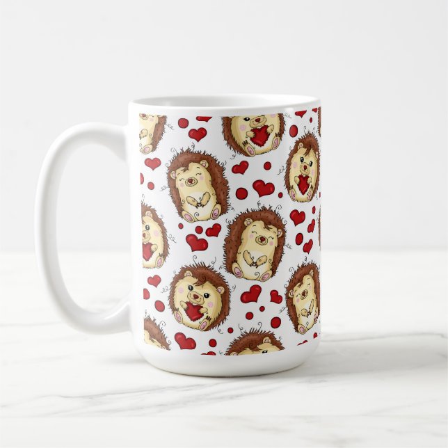 Taza De Café Valentine funny hedgehog (Izquierda)