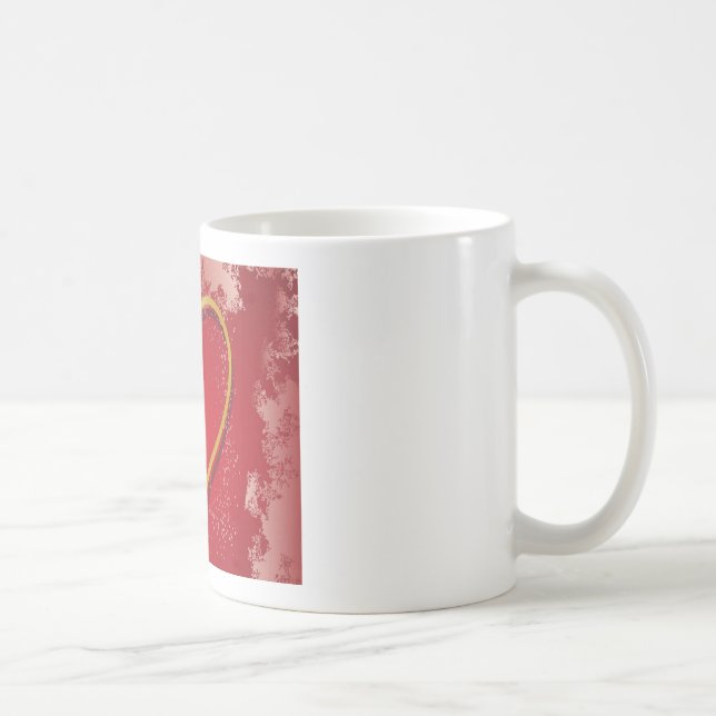 Taza De Café Valentine Heart against red background (Derecha)