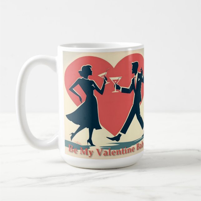 Taza De Café Valentine Hip Martini Pareja de baile de mediados  (Izquierda)
