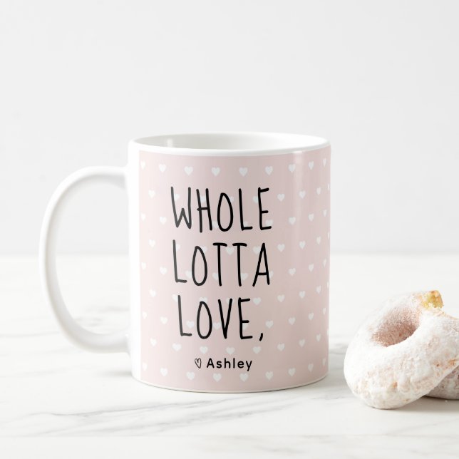 Taza De Café Valentine Lotta entera Love Hearts Pink (Con donut)