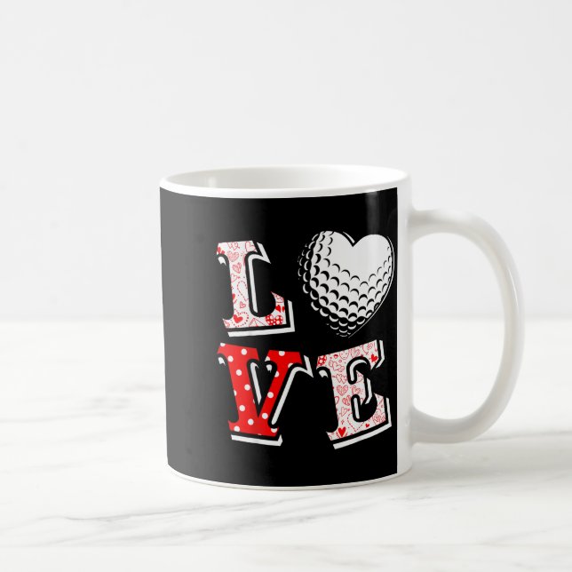 Taza De Café Valentine Love Golf Heart Valentine Day Women Men  (Derecha)