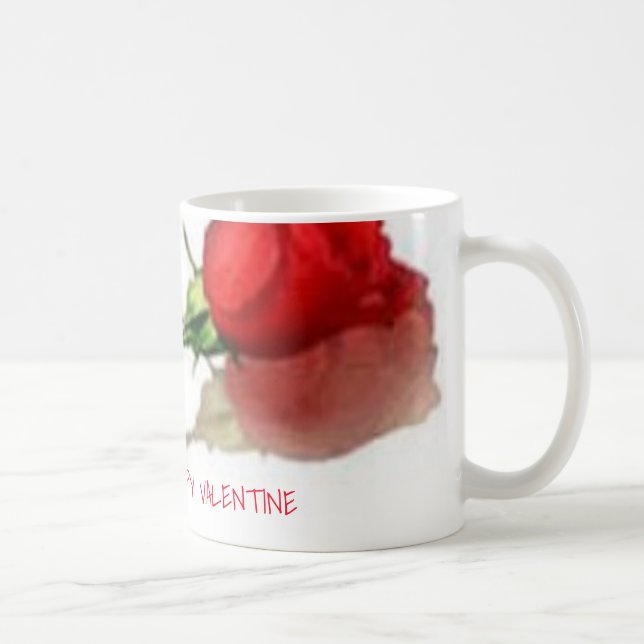 Taza De Café Valentine Mugs con un solo rosa (Derecha)