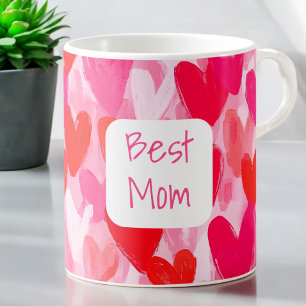 Taza De Café Valentine multicorazón Patrón rosa Mejor amor para