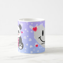 Taza De Café Valentine Panda en el amor