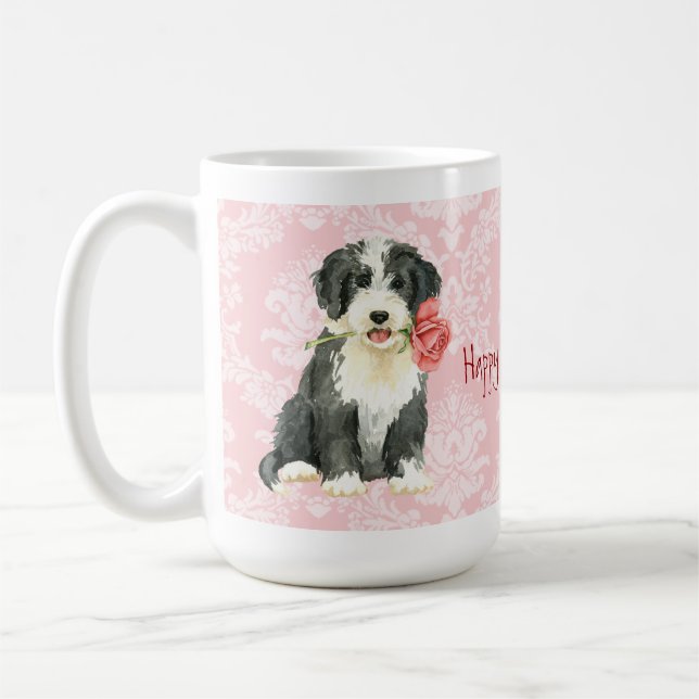 Taza De Café Valentine Rosa Beardie (Izquierda)