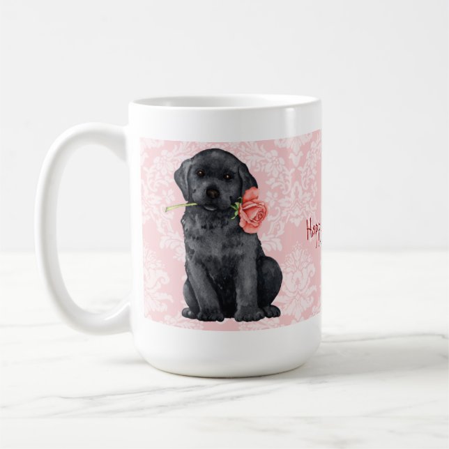 Taza De Café Valentine Rosa Black Lab (Izquierda)