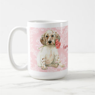 Taza De Café Valentine Rosa English Setter