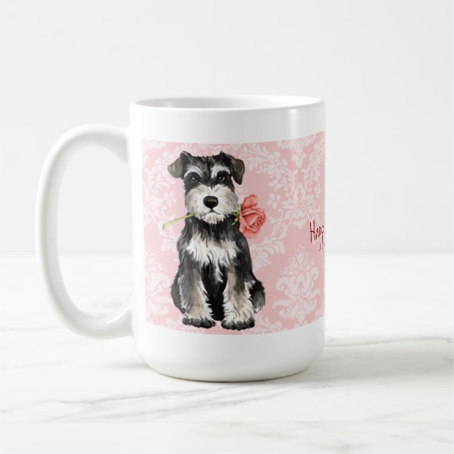 Taza De Café Valentine Rosa Mini Schnauzer (Izquierda)