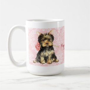 Taza De Café Valentine Rosa Yorkie