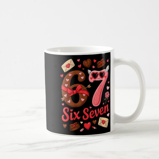 Taza De Café Valentine’s Day 67 Meme Filled With Hearts Funny S (Derecha)