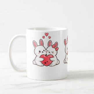 Taza De Café Valentine’s Day Bunny Mug | Cute Couple Bunnies 
