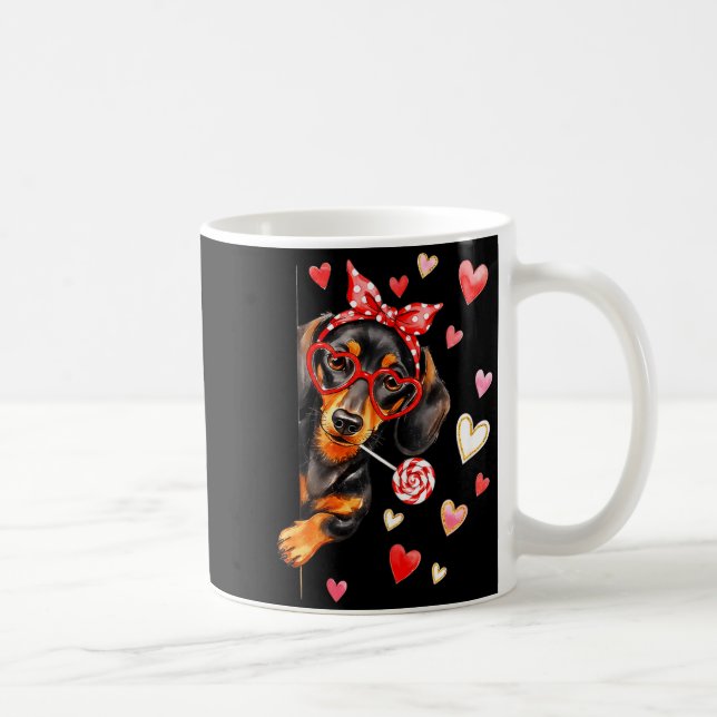 Taza De Café Valentine’s Day Dog Cute Dachshund Dogs For Dog Mo (Derecha)