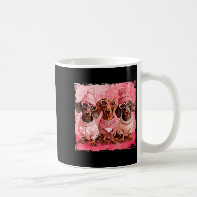 Taza De Café Valentine’s Day Dog Cute Dachshund Dogs For Dog Mo (Derecha)