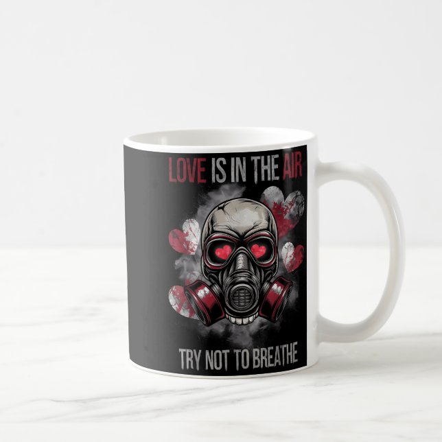 Taza De Café Valentine Skull Gas Mask Love Romance  (Derecha)
