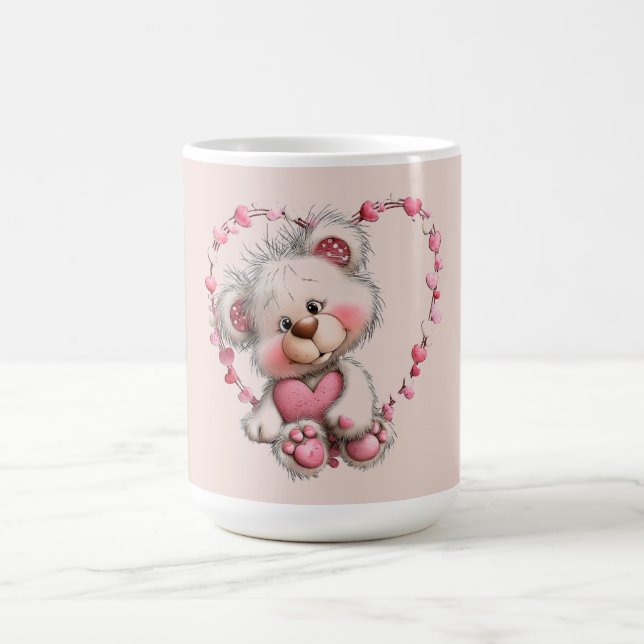 Taza De Café Valentine Teddy in Heart Frame (Centro)