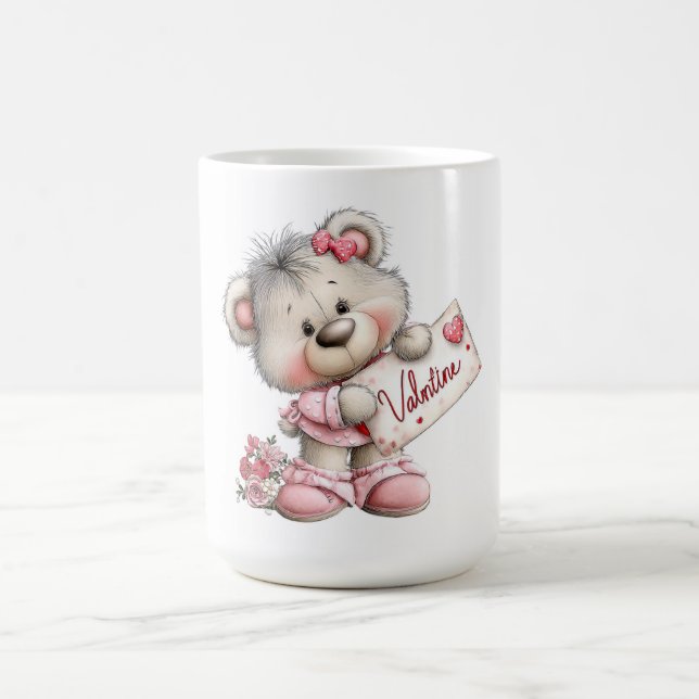 Taza De Café Valentine Teddy with Heart Sign (Centro)