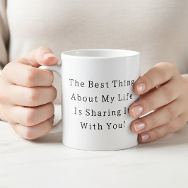 Taza De Café valentines cita romántica escritura mínima simple