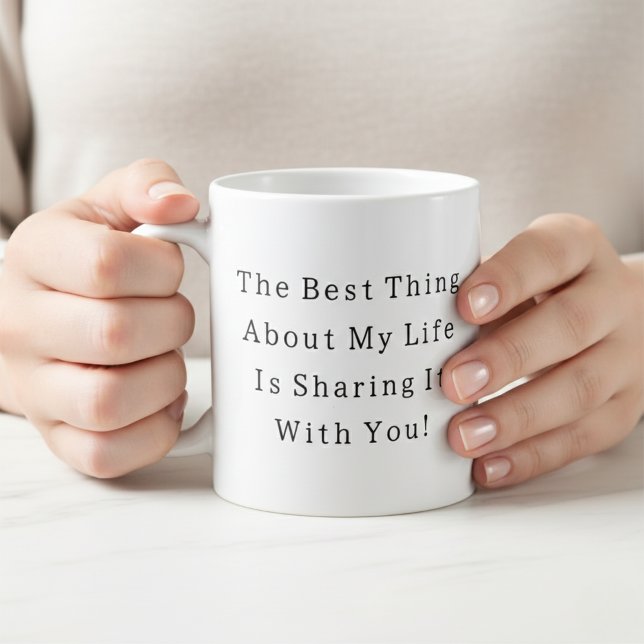 Taza De Café valentines cita romántica escritura mínima simple (Subido por el creador)