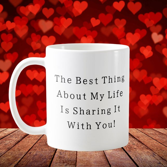 Taza De Café valentines cita romántica escritura mínima simple (Subido por el creador)