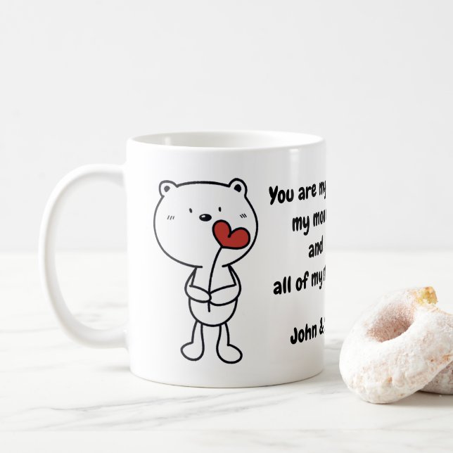 Taza De Café Valentine's Day Bear Love Heart (Con donut)