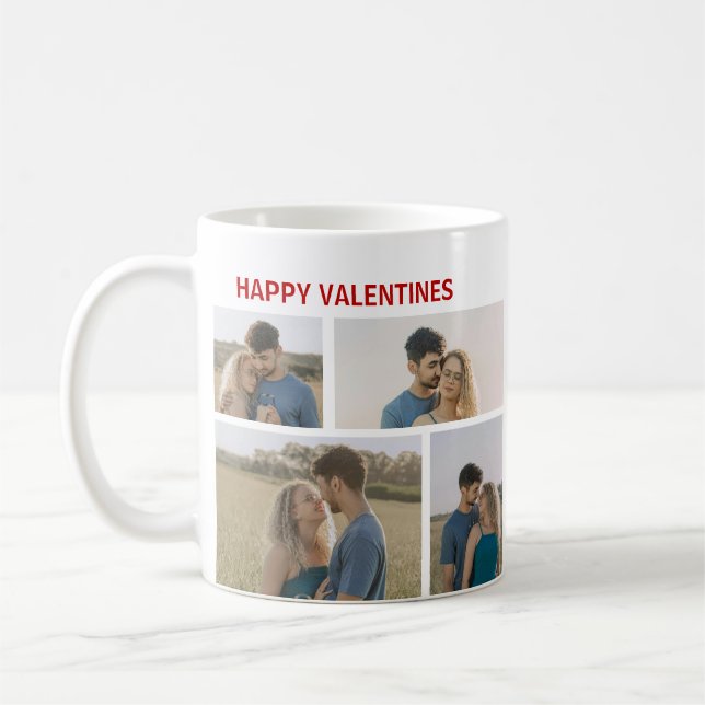 Taza De Café Valentines Day Custom 4 Photos (Izquierda)