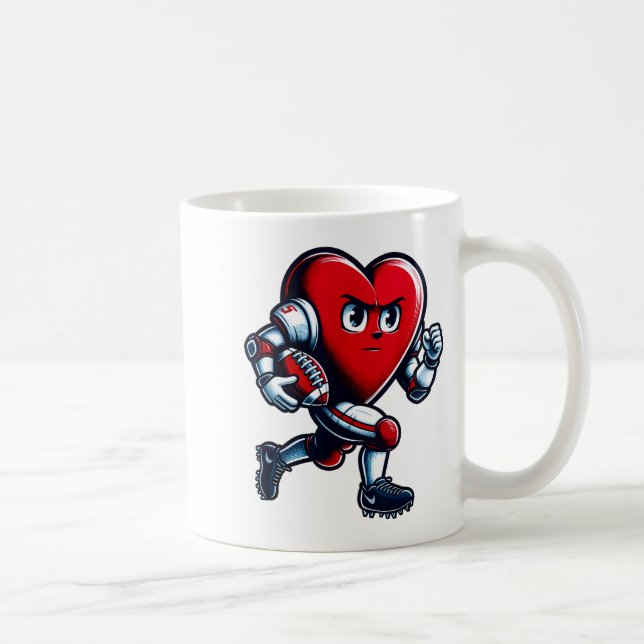 Taza De Café Valentines Day Heart Football Player Team Srts  (Derecha)