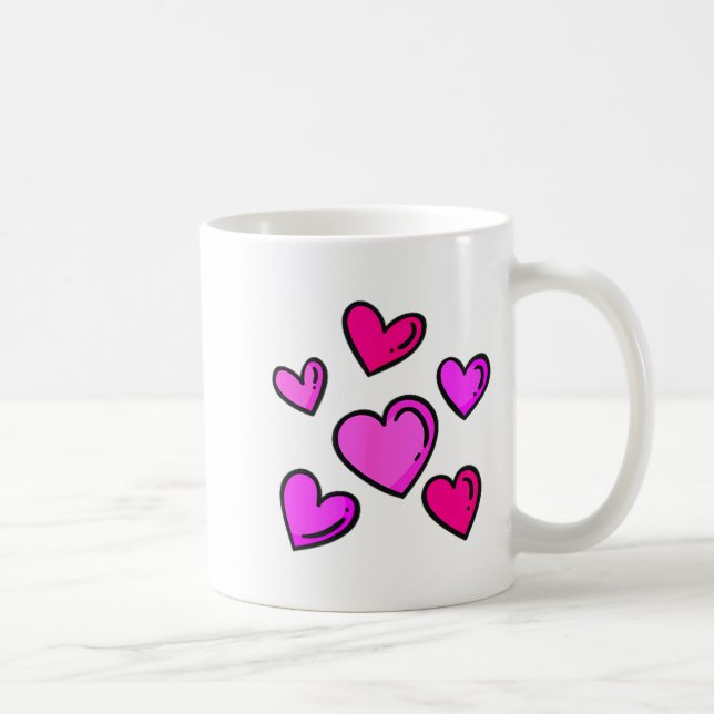 Taza De Café Valentines Day Hearts Love Graphic  (Derecha)
