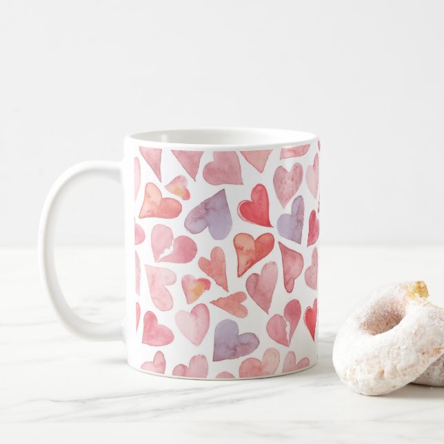 Taza De Café Valentines Day Hearts Mug (Con donut)