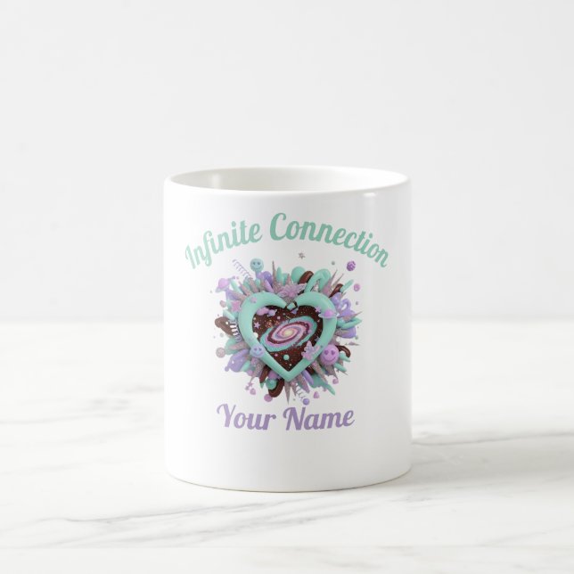 Taza De Café Valentine's Day & Purple and teal Personalized Mug (Centro)