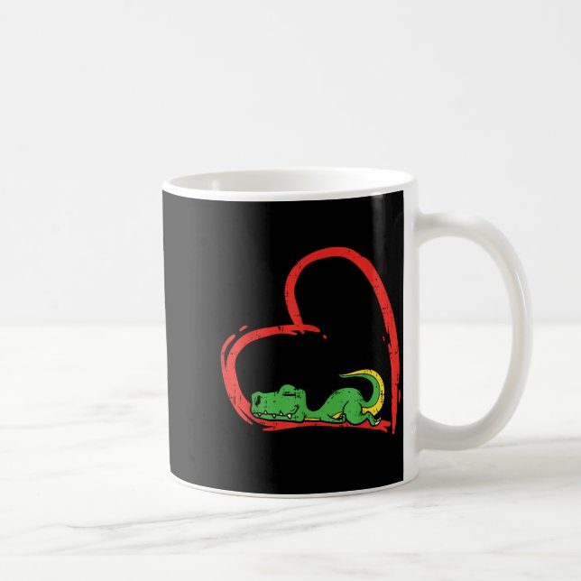 Taza De Café Valentines Day Shirt Funny Heart Trex Sleeng Dinos (Derecha)