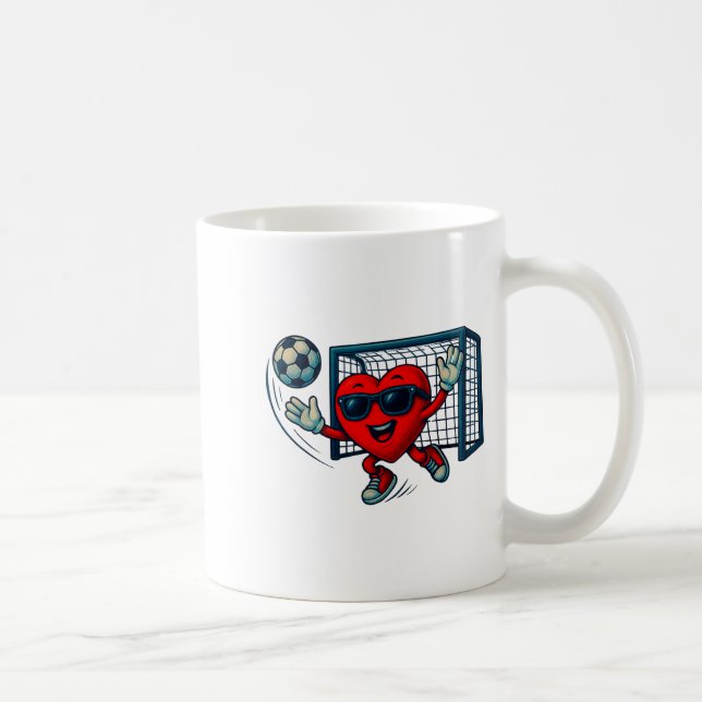 Taza De Café Valentines Day Soccer Goalkeeper Funny Heart Boys  (Derecha)