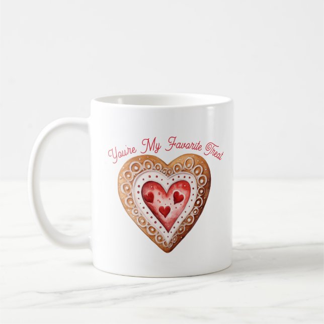Taza De Café Valentines Day Sweet Cookie Heart Favorite Treat (Izquierda)