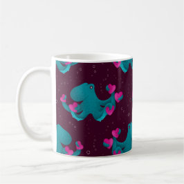 Taza De Café Valentine's Octopus and Hearts