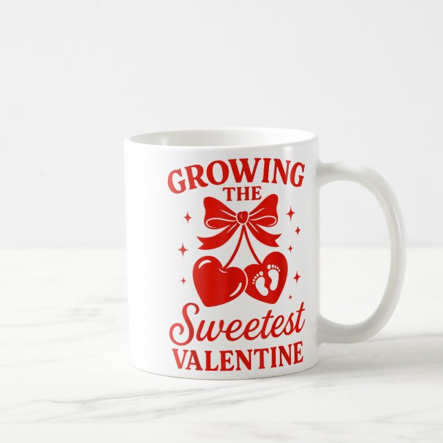 Taza De Café Valentines Pregnancy Announcement Growing Sweetest (Derecha)