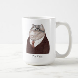 Taza De Café VALET CAT Tall White Mug + Texto
