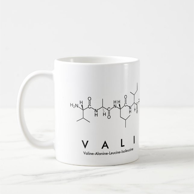 Taza De Café Vali peptide name mug (Izquierda)