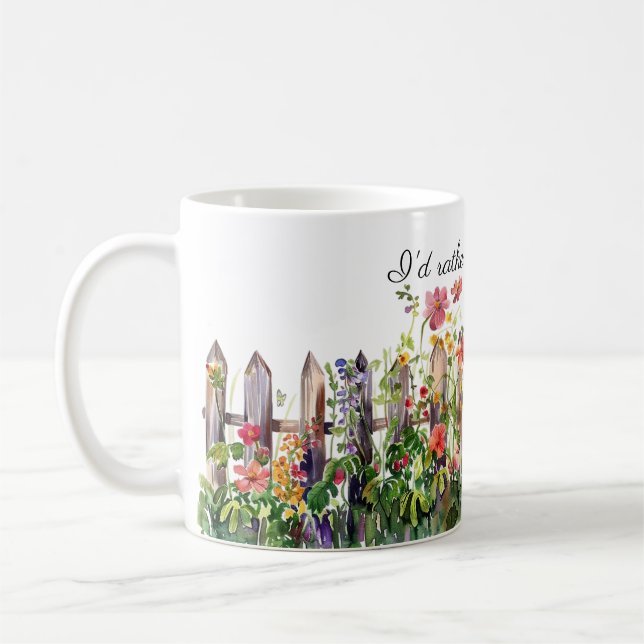 Taza De Café Valla con flores, preferiría estar en jardinería (Izquierda)