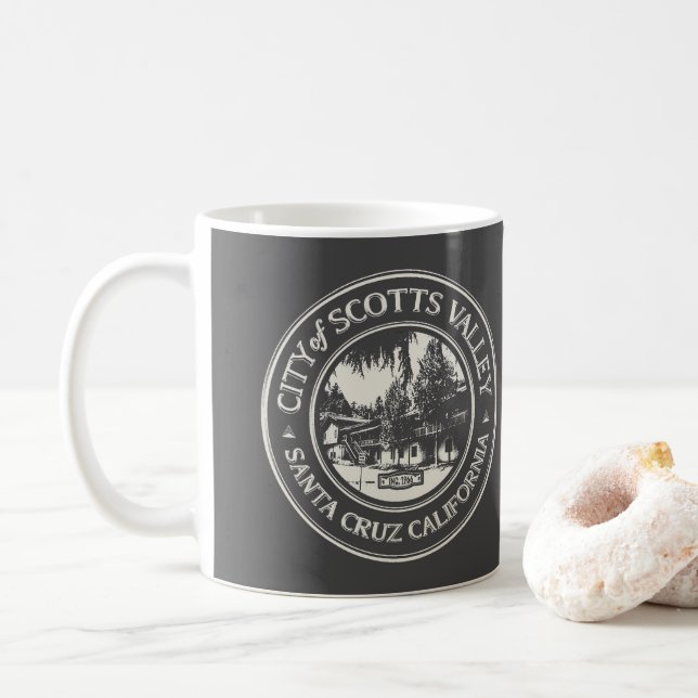 TAZA DE CAFÉ VALLE DE SCOTTS - SANTA CRUZ CALIFORNIA (Con donut)